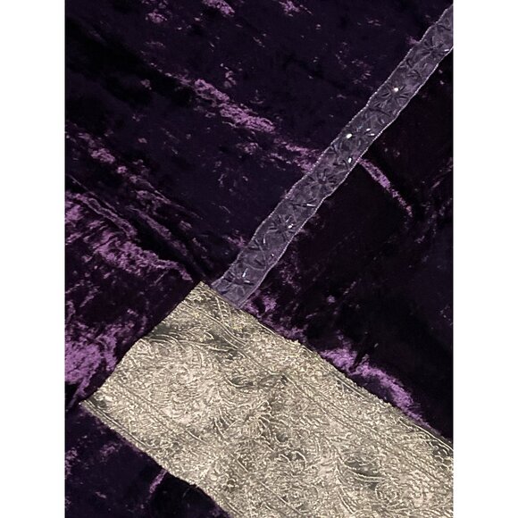 Plum & Gold Patchwork Table Cloth 49x49 Inches CBK India Boho Throw - Picture 7 of 7